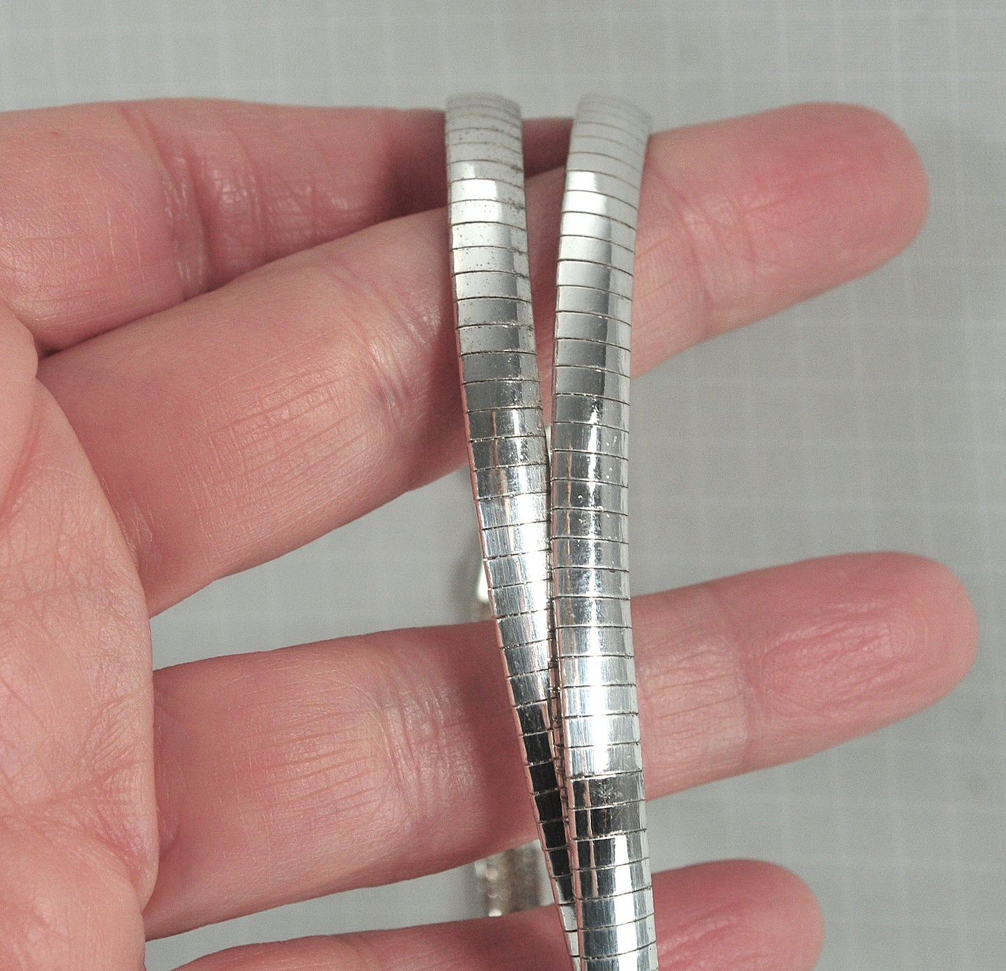 925 Italy Sterling Silver 6mm Omega Necklace