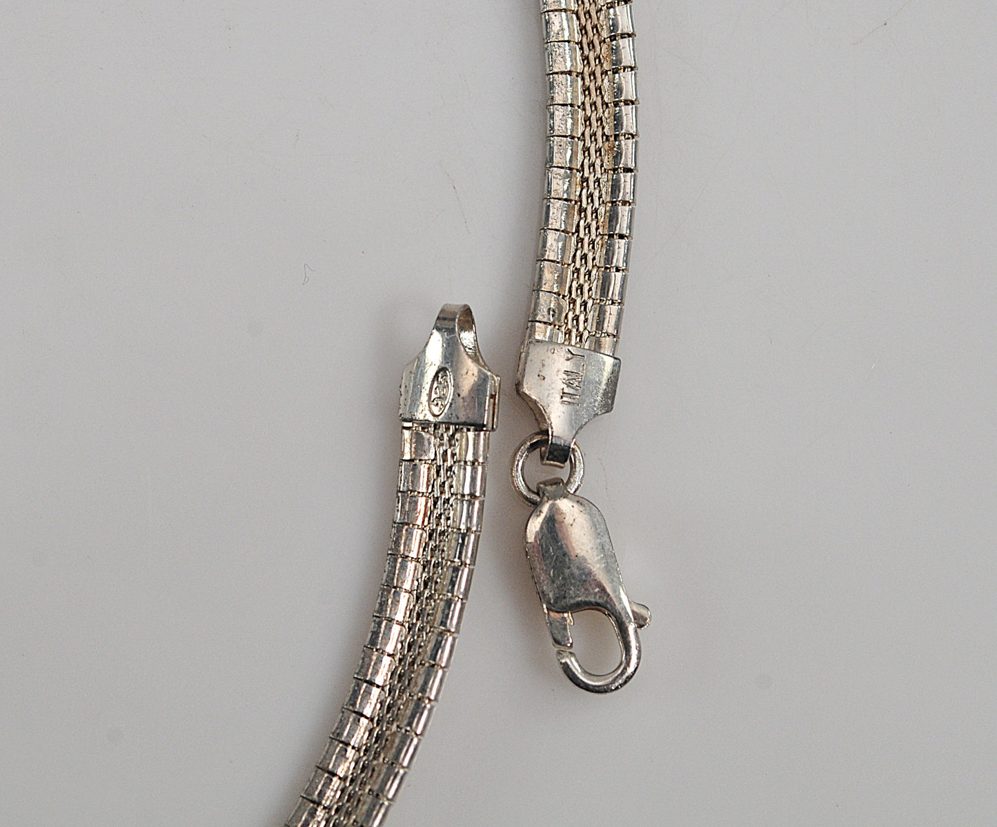 925 Italy Sterling Silver 6mm Omega Necklace