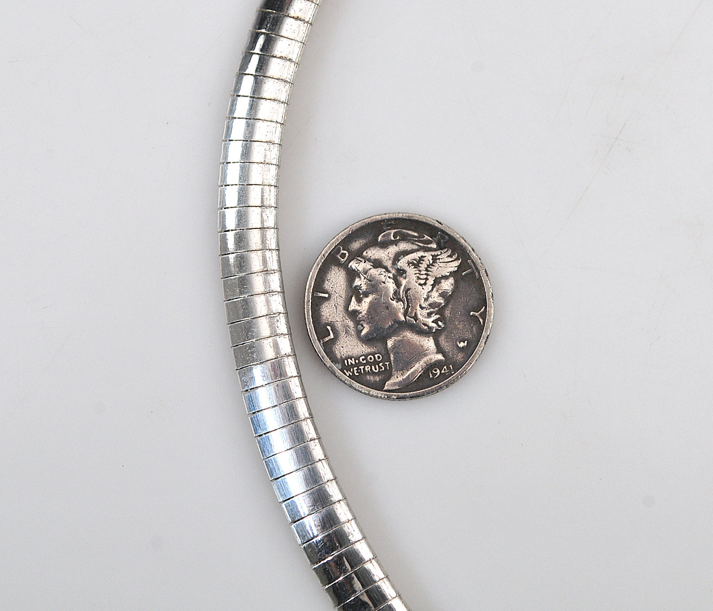 925 Italy Sterling Silver 6mm Omega Necklace