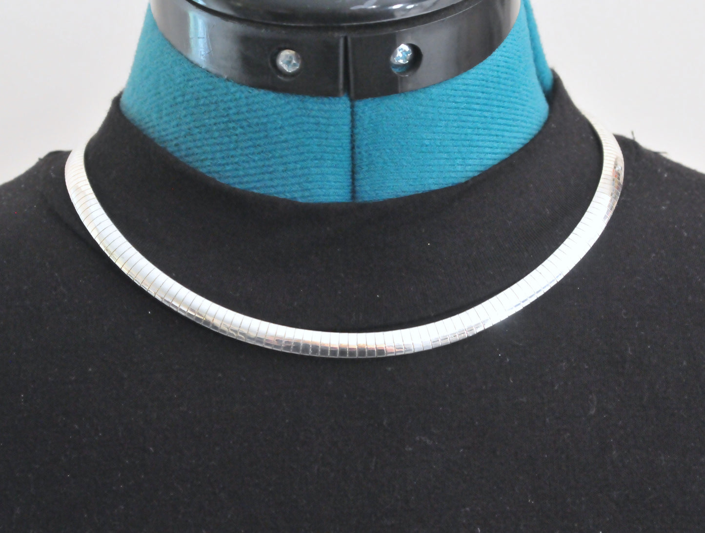 925 Italy Sterling Silver 6mm Omega Necklace