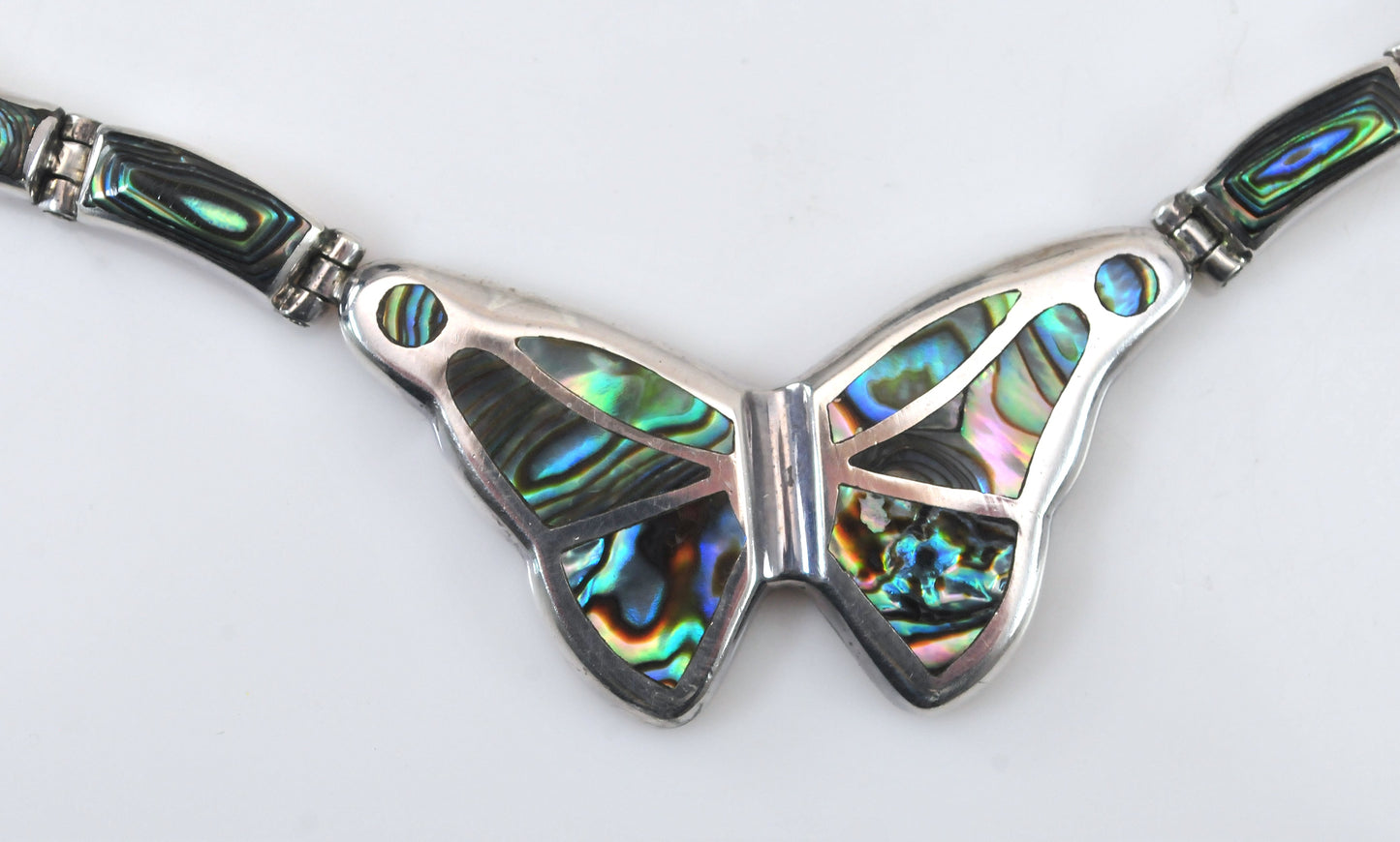 Montero 950 Silver Abalone Inlay Butterfly Necklace