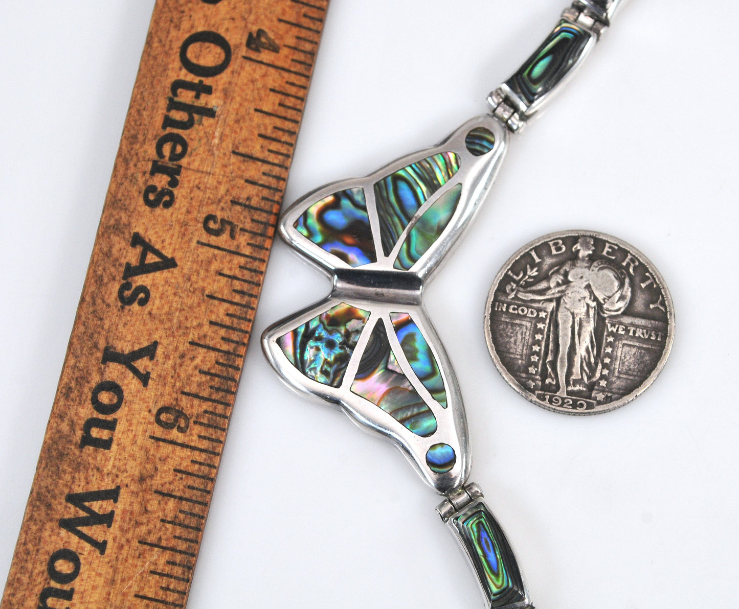 Montero 950 Silver Abalone Inlay Butterfly Necklace