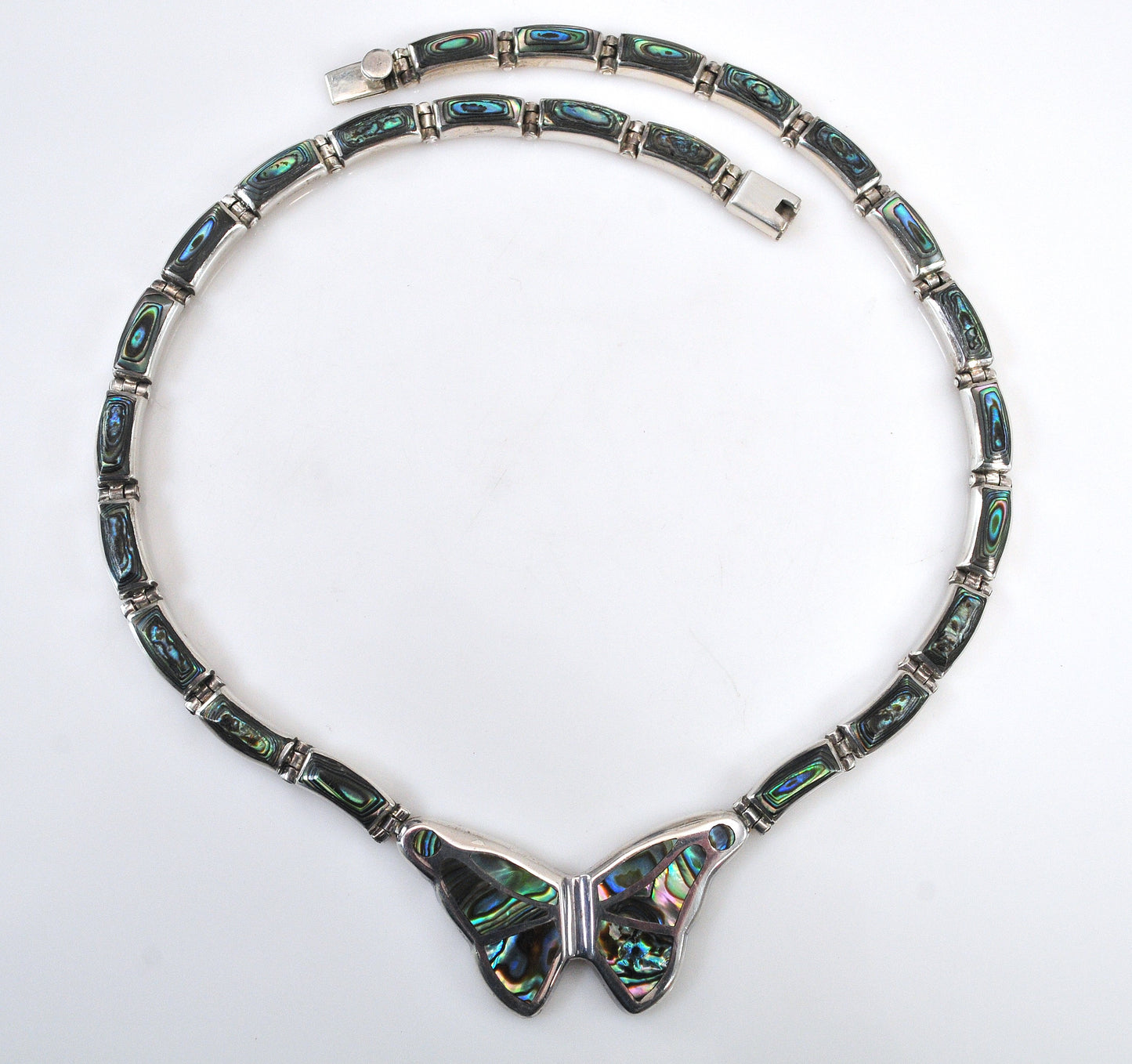 Montero 950 Silver Abalone Inlay Butterfly Necklace