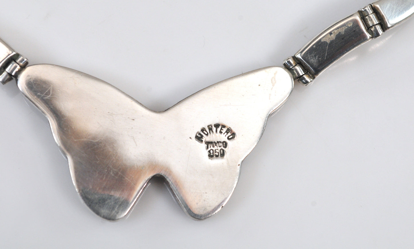 Montero 950 Silver Abalone Inlay Butterfly Necklace