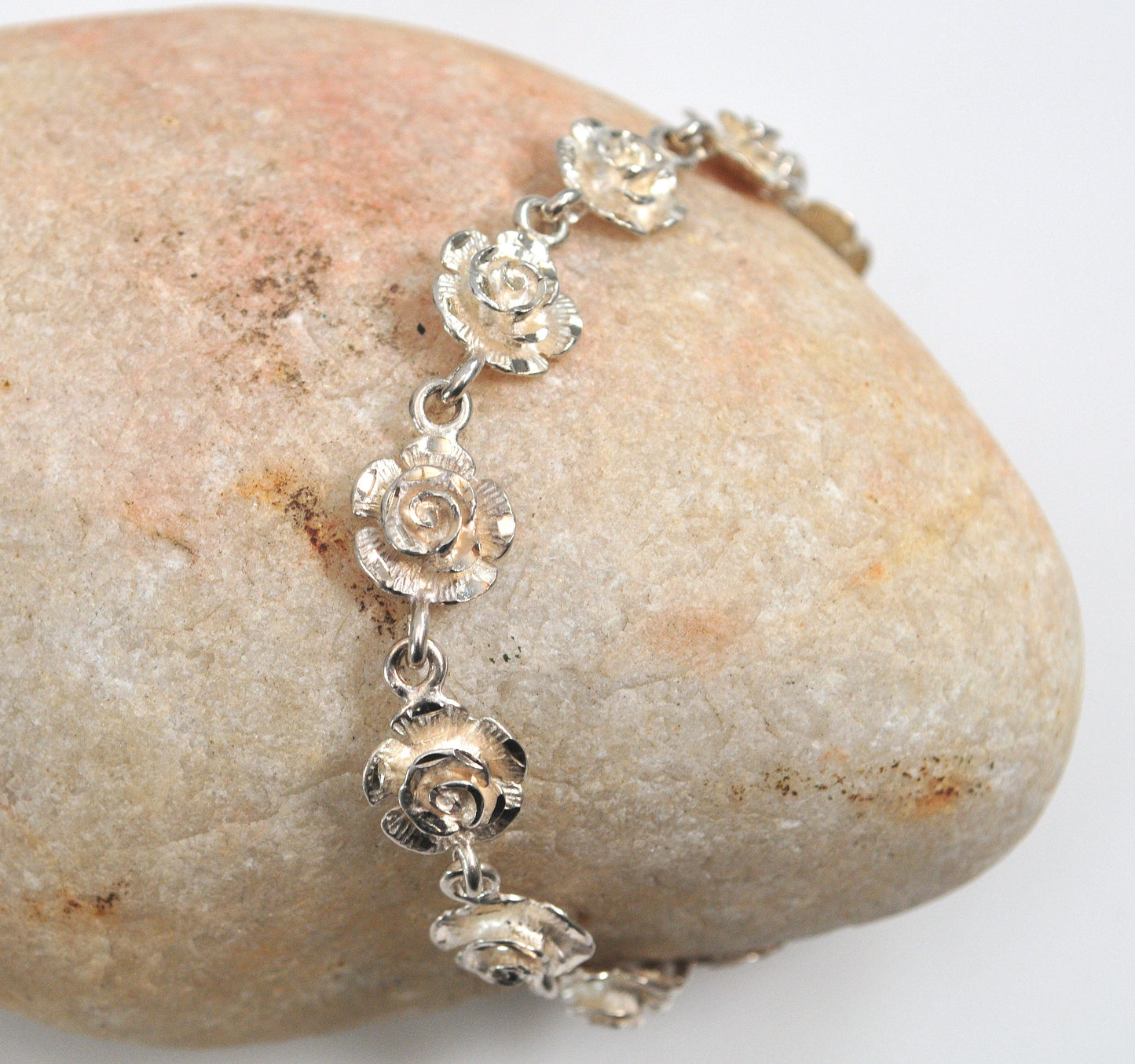 Sterling Silver Rose Bracelet