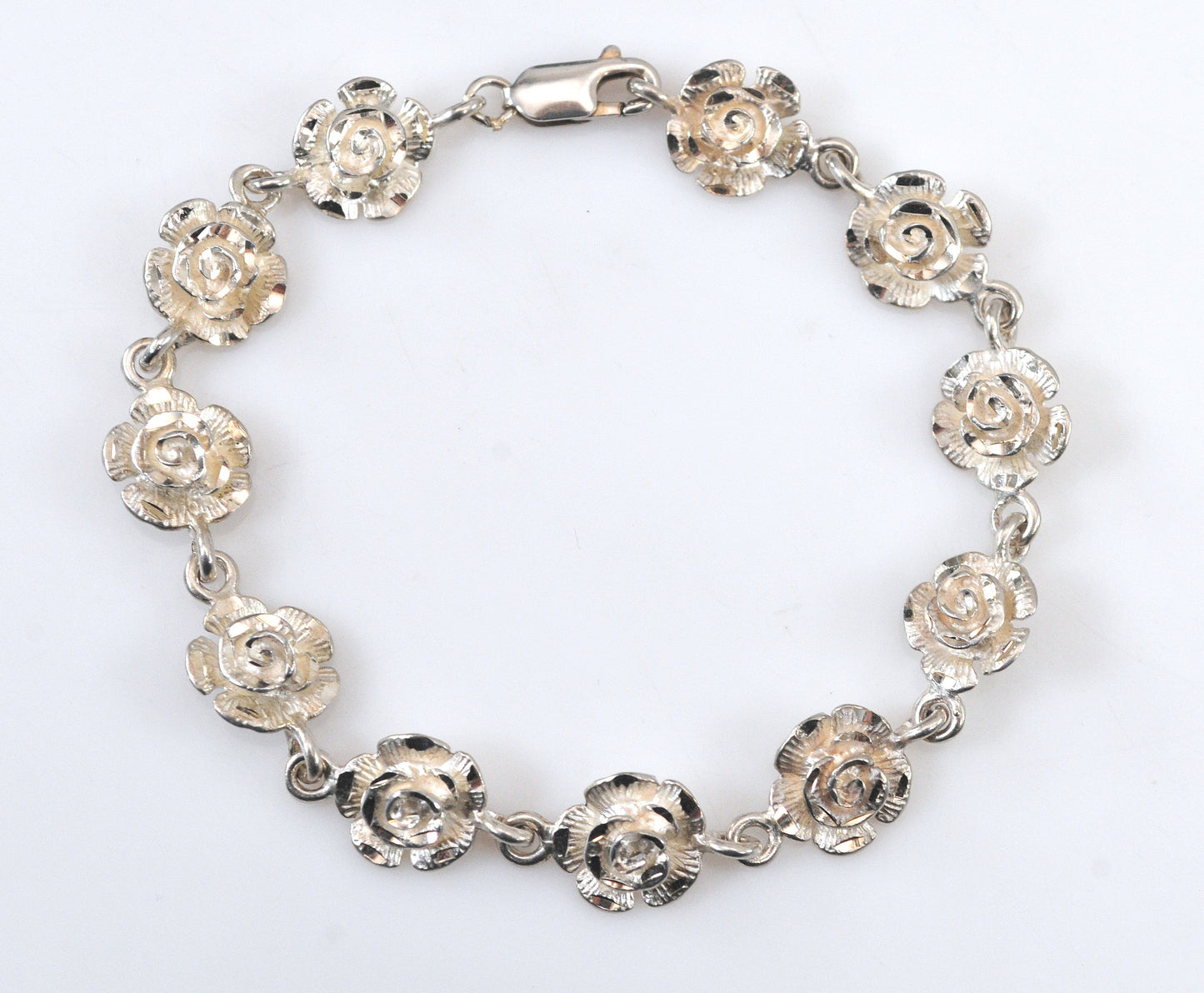 Sterling Silver Rose Bracelet