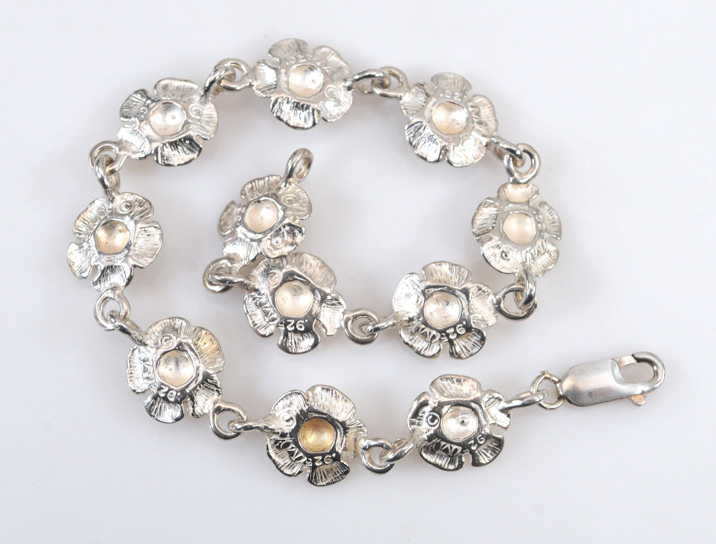 Sterling Silver Rose Bracelet