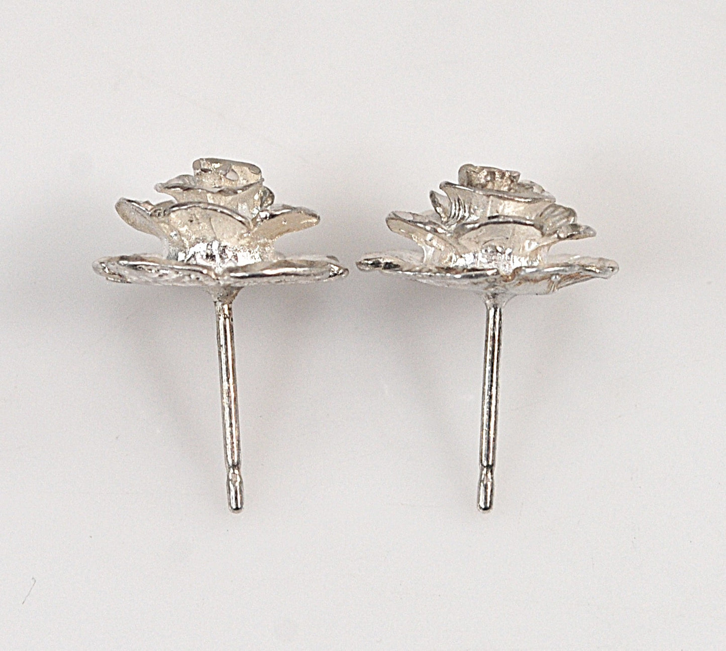 Sterling Silver Rose Stud Earrings