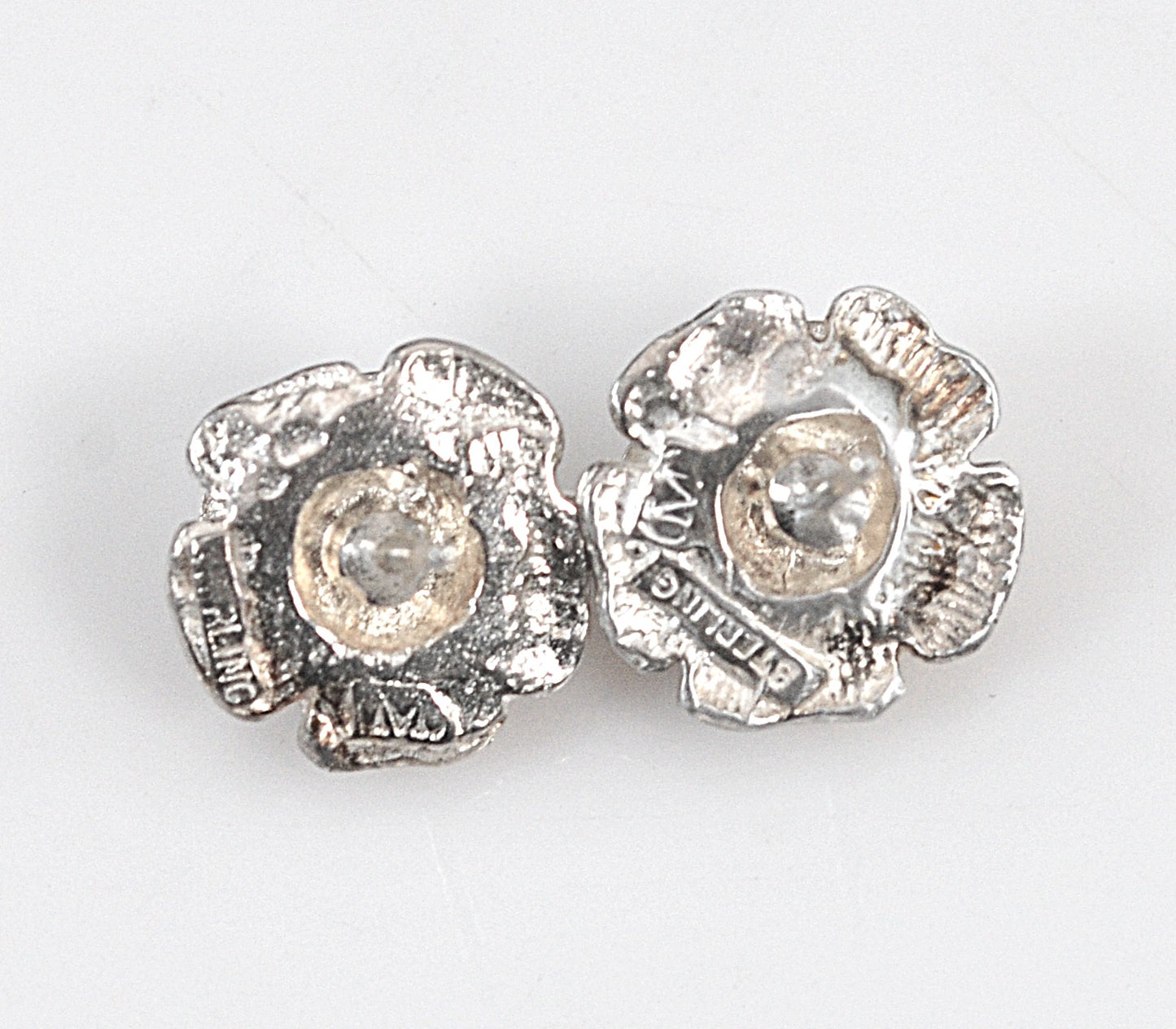 Sterling Silver Rose Stud Earrings
