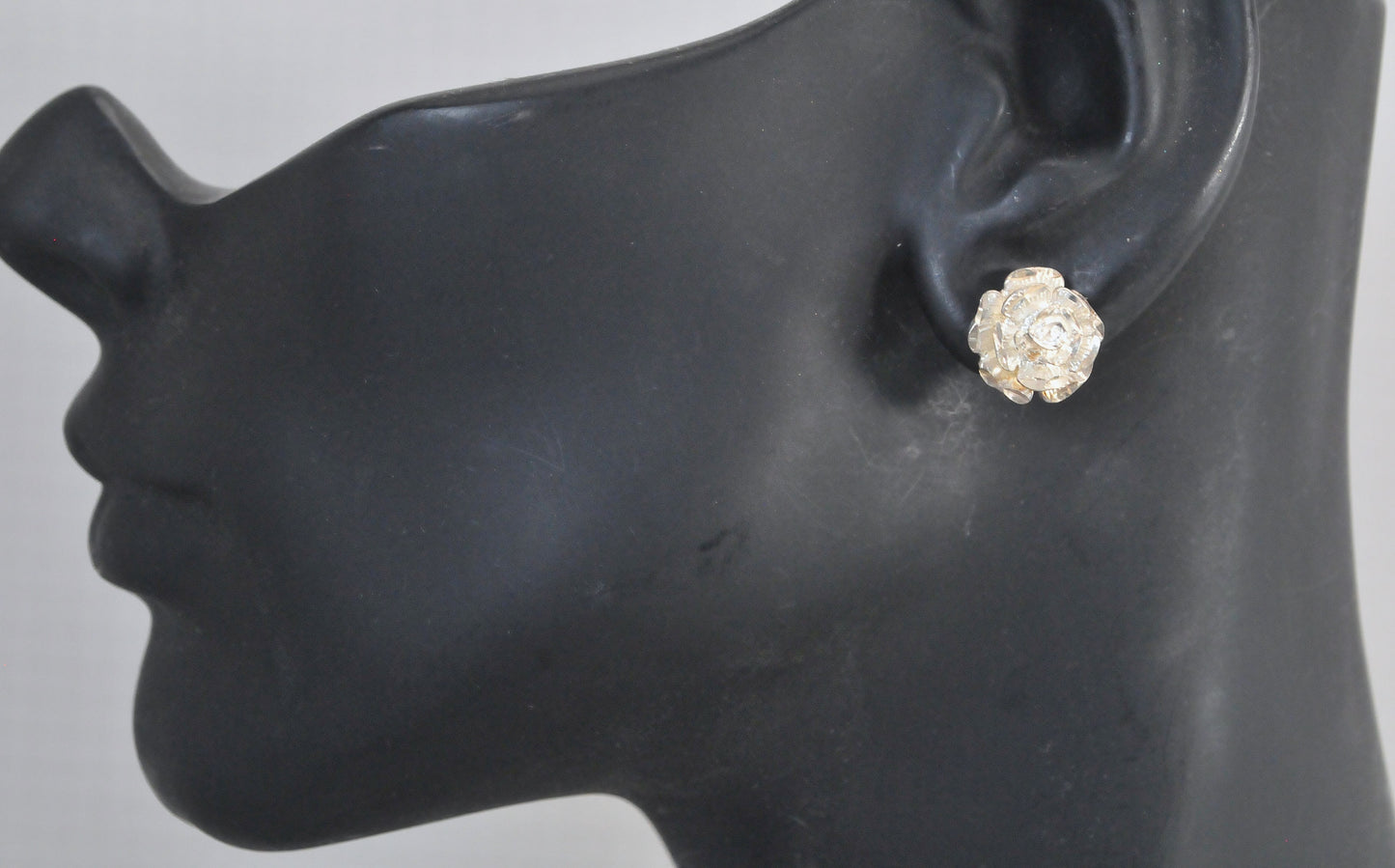 Sterling Silver Rose Stud Earrings