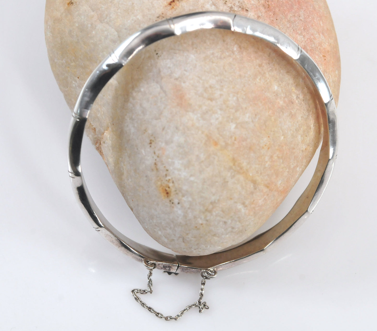 925 Sterling Silver Bamboo Bangle Bracelet