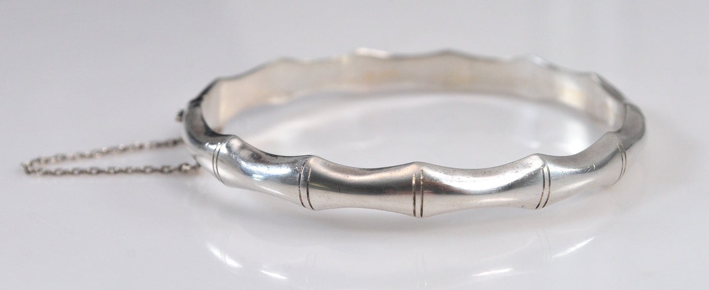 925 Sterling Silver Bamboo Bangle Bracelet