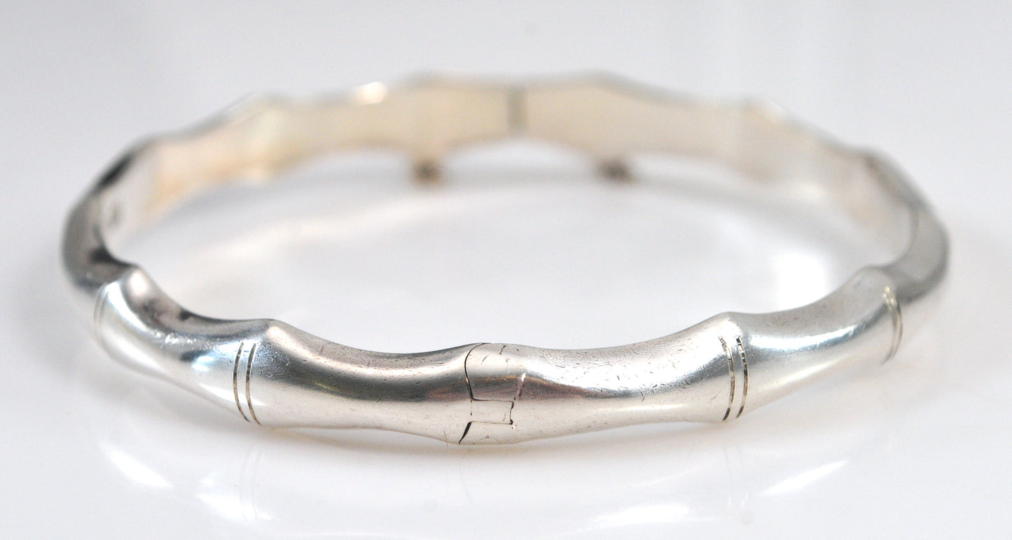 925 Sterling Silver Bamboo Bangle Bracelet