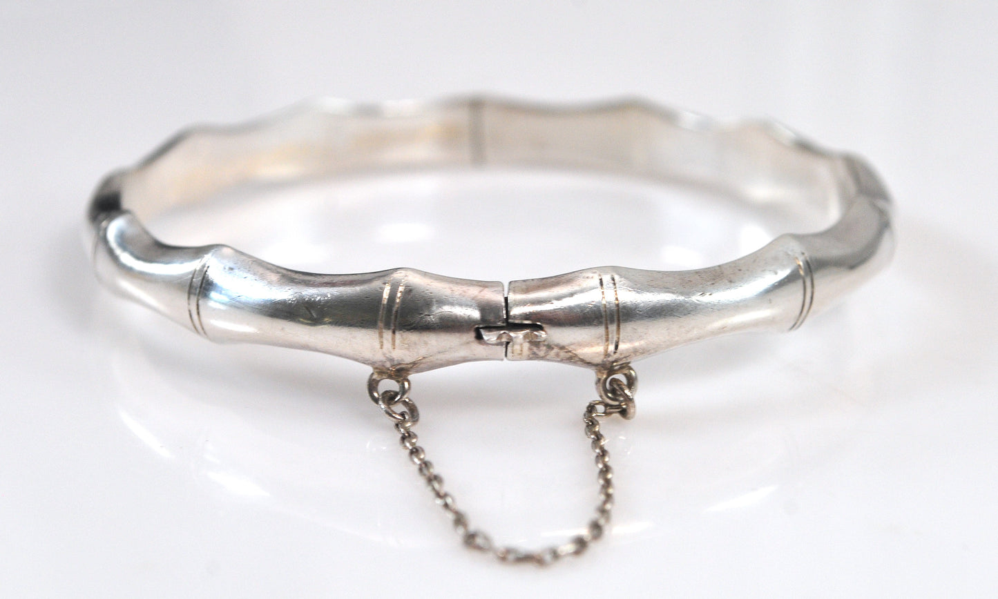925 Sterling Silver Bamboo Bangle Bracelet