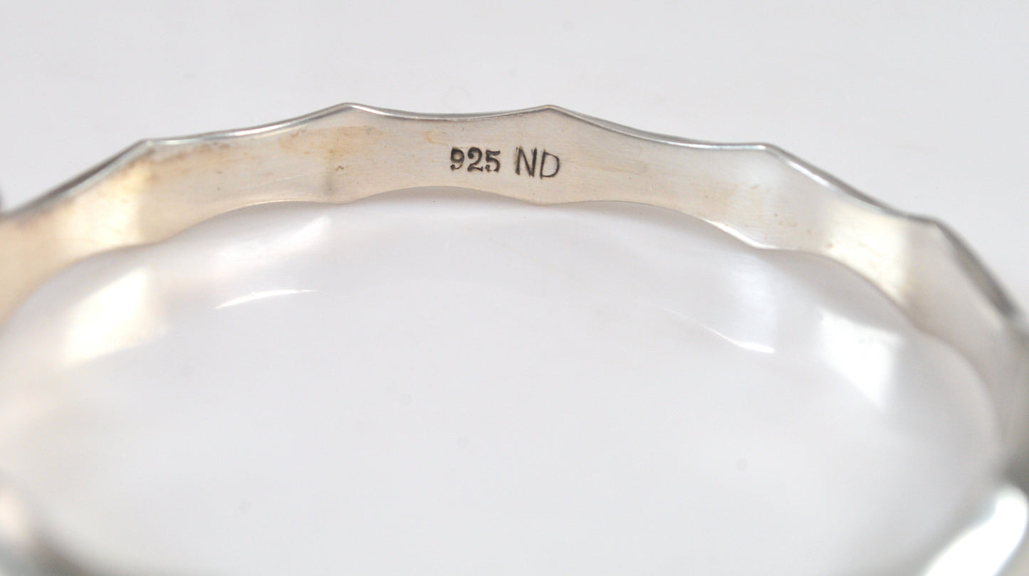 925 Sterling Silver Bamboo Bangle Bracelet
