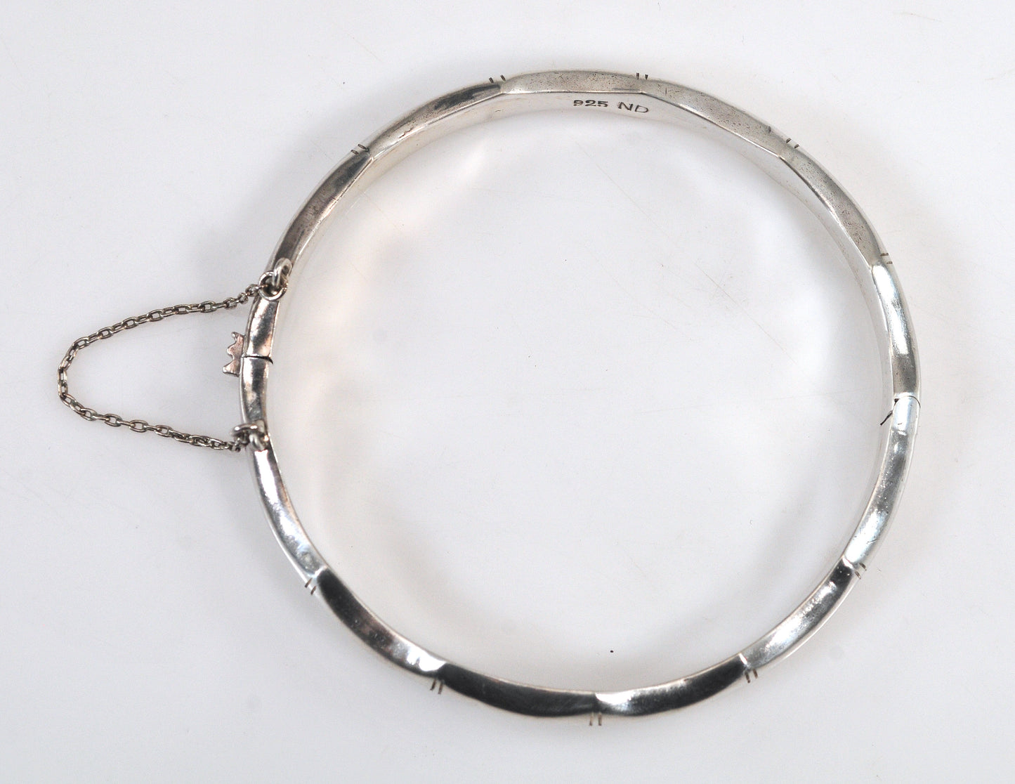 925 Sterling Silver Bamboo Bangle Bracelet