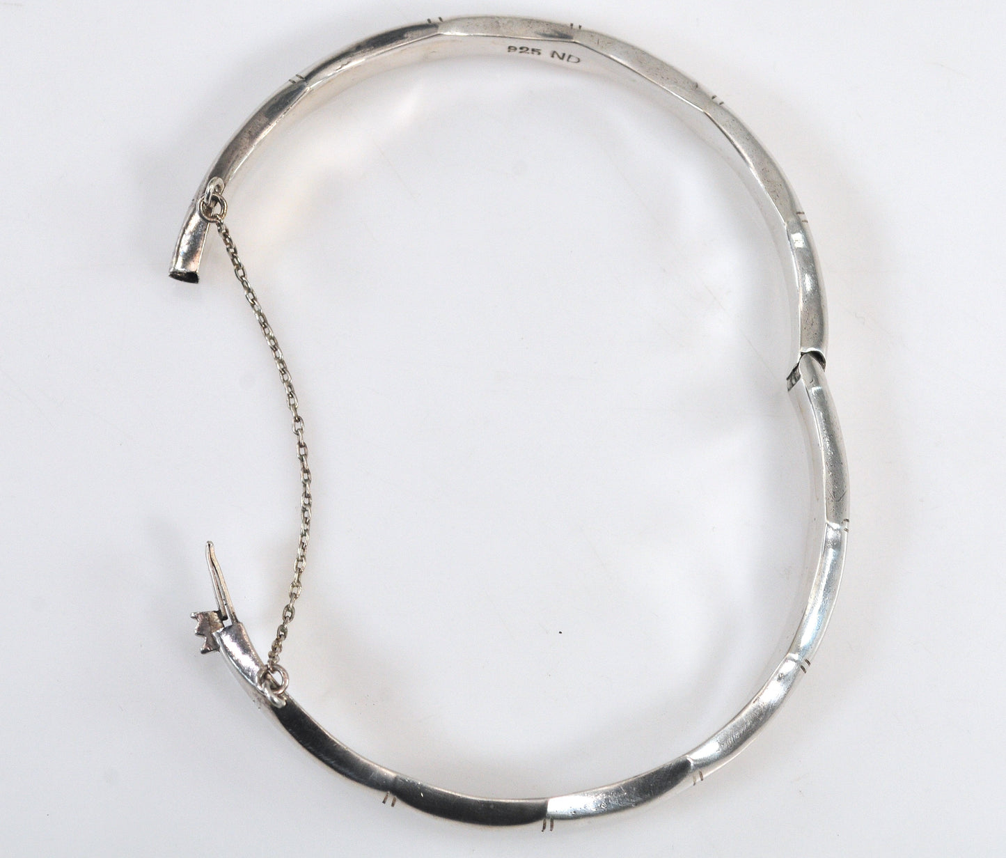 925 Sterling Silver Bamboo Bangle Bracelet