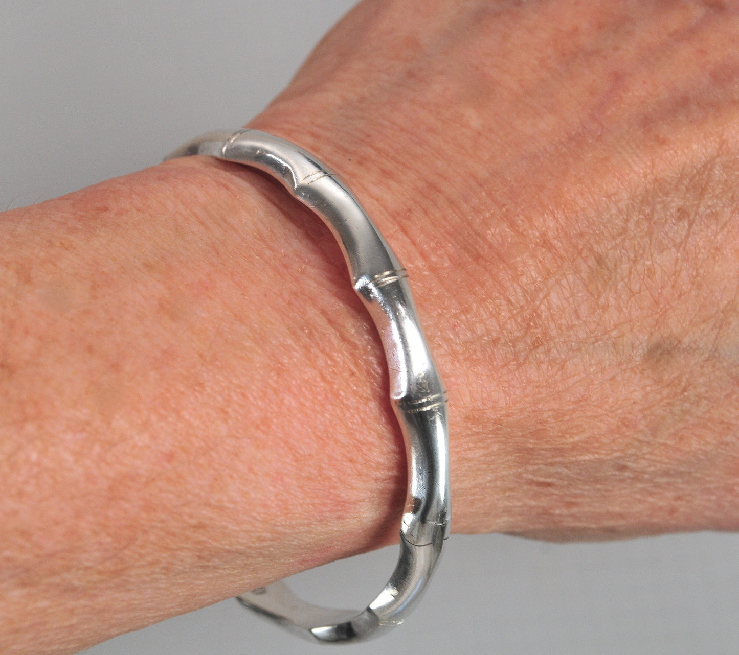 925 Sterling Silver Bamboo Bangle Bracelet