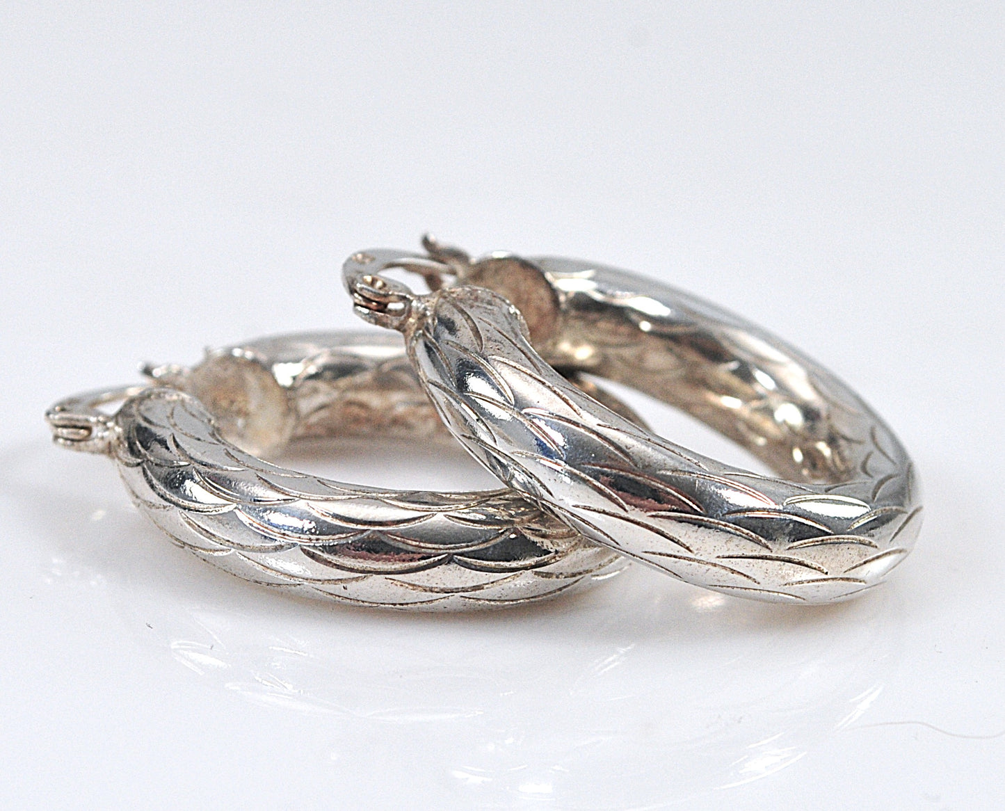 Chunky 925 Sterling Silver Hoop Earrings