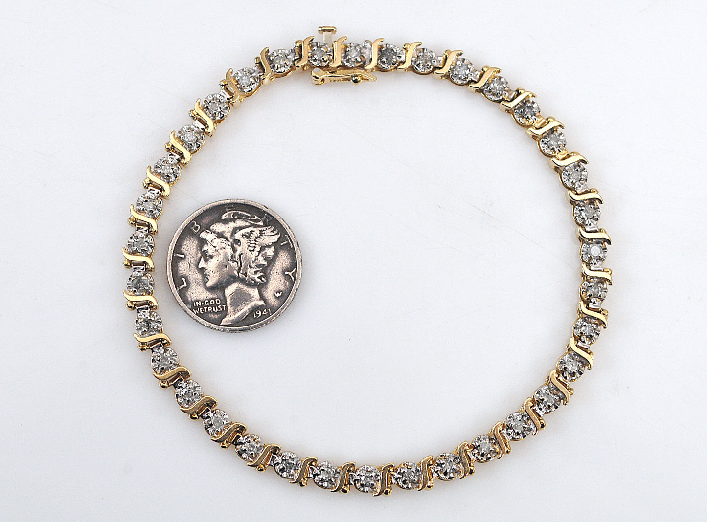 10K Gold Diamond Tennis Bracelet