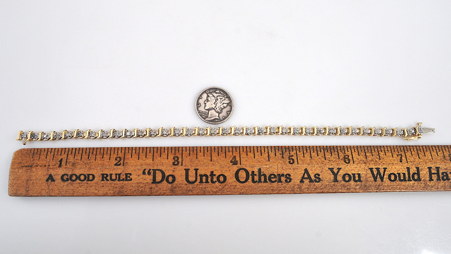 10K Gold Diamond Tennis Bracelet