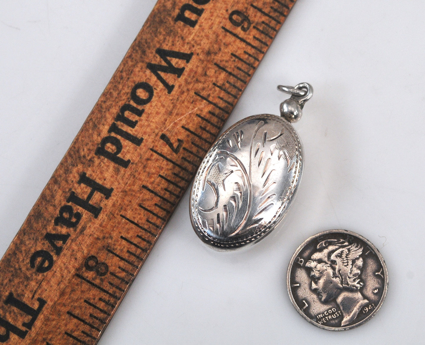 Vintage Sterling Silver Bright Cut Pendant