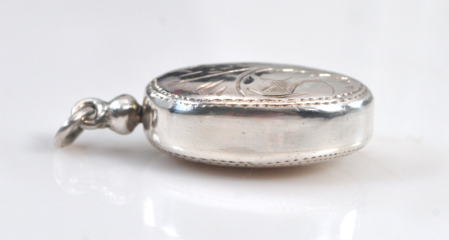 Vintage Sterling Silver Bright Cut Pendant