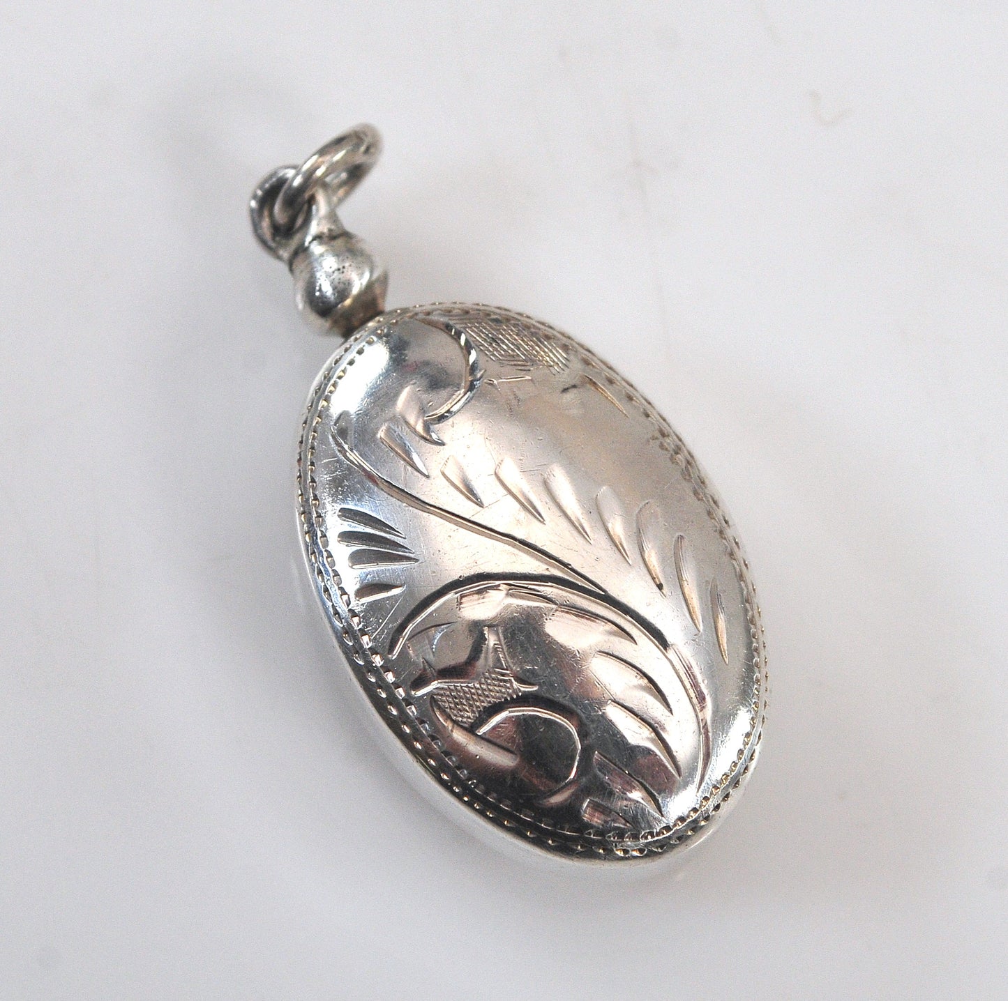 Vintage Sterling Silver Bright Cut Pendant