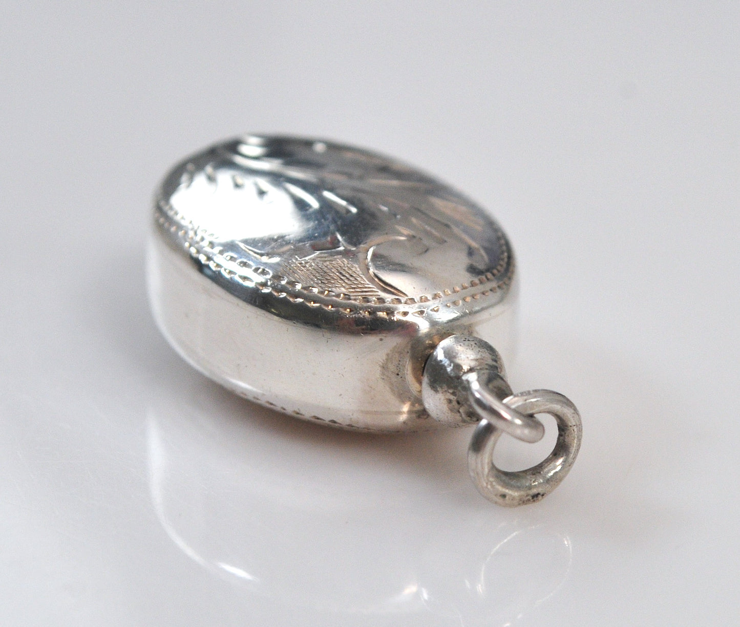 Vintage Sterling Silver Bright Cut Pendant