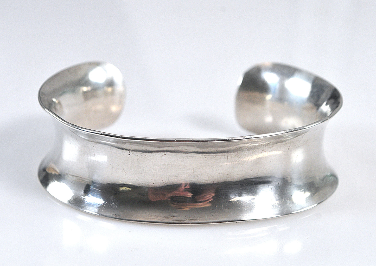 Handmade Signed Wide Sterling Silver Cuff Bracelet
