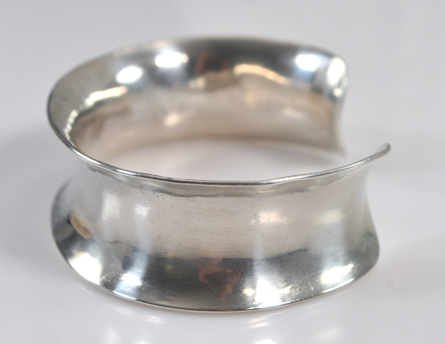 Handmade Signed Wide Sterling Silver Cuff Bracelet
