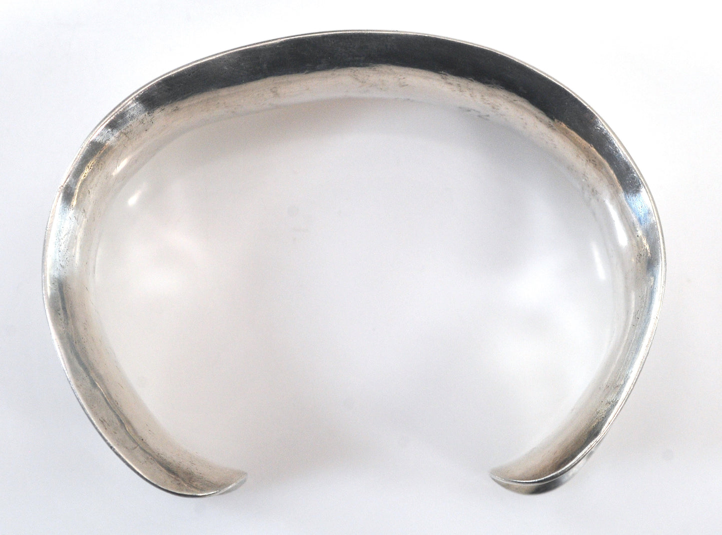 Handmade Signed Wide Sterling Silver Cuff Bracelet