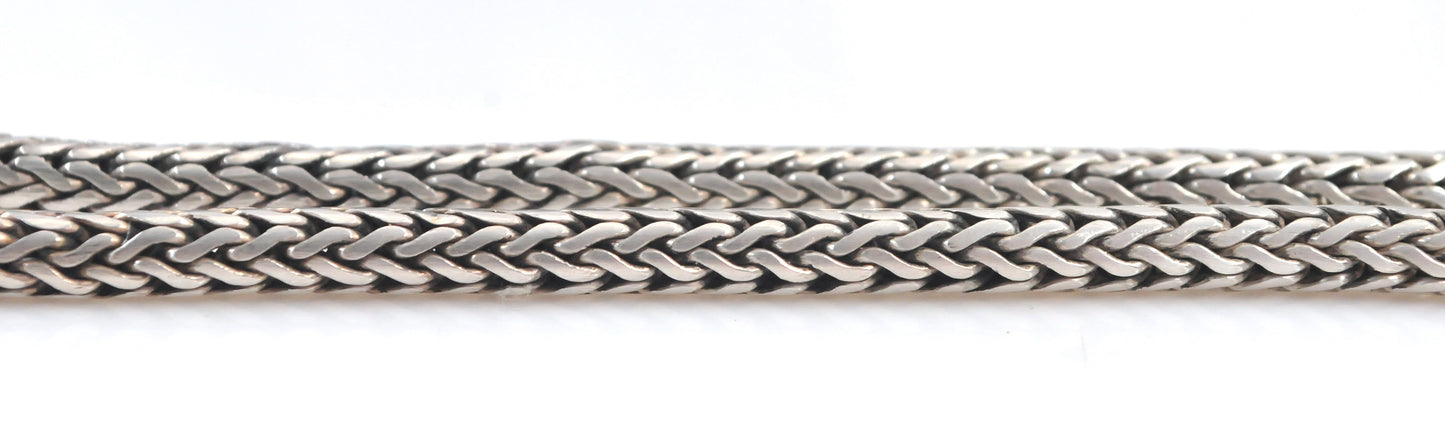 Heavy Sterling Silver Foxtail Chain Necklace