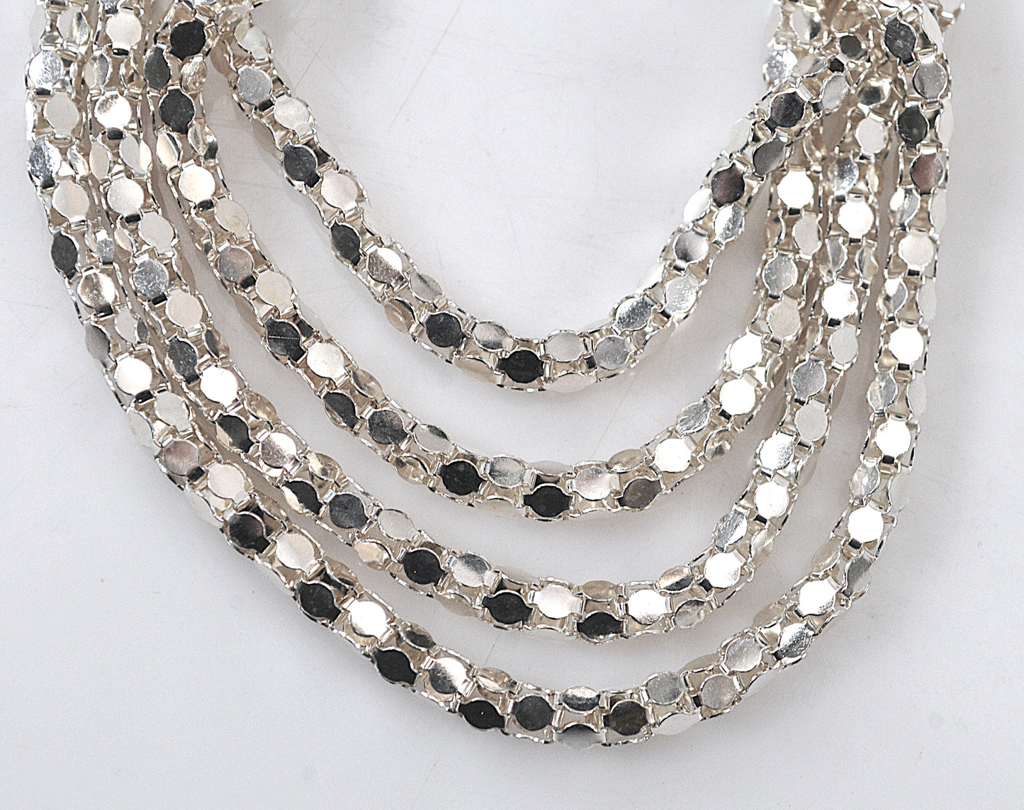 925 Italy Mirror Popcorn Necklace