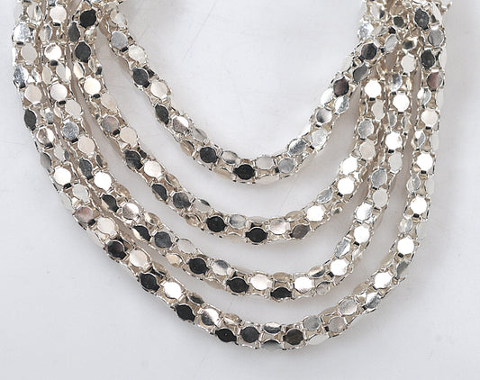 925 Italy Mirror Popcorn Necklace