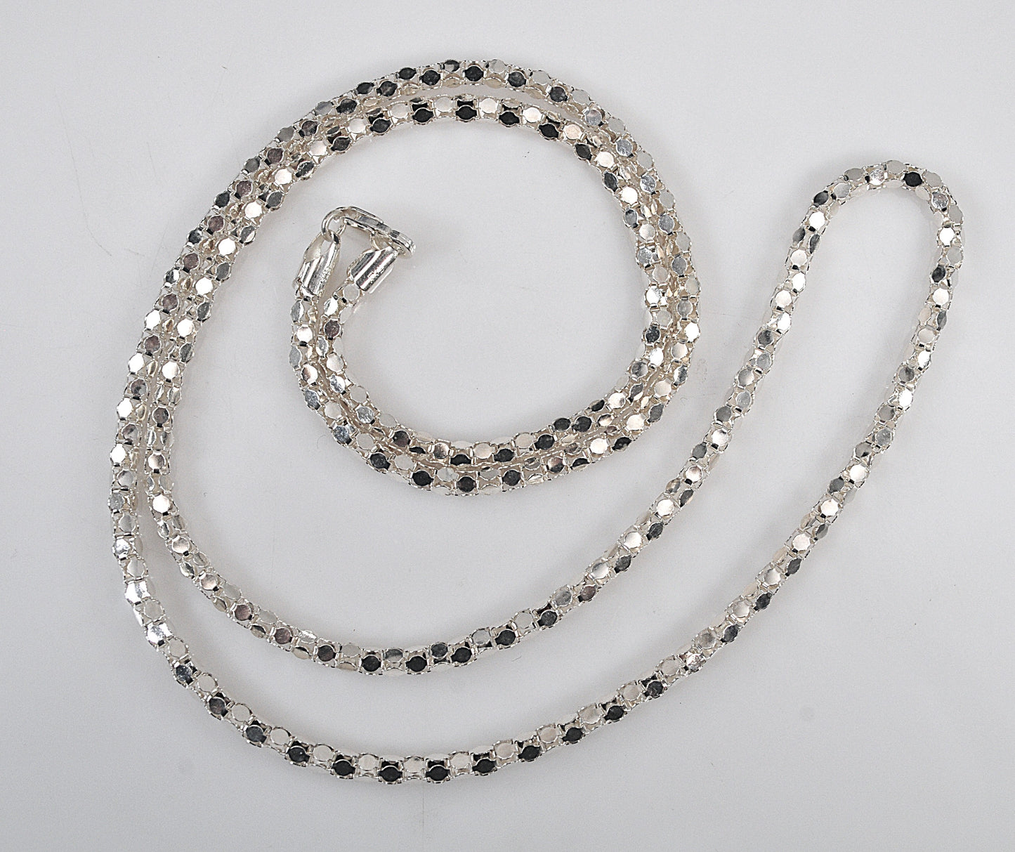 925 Italy Mirror Popcorn Necklace