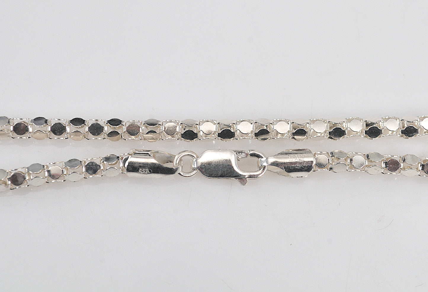 925 Italy Mirror Popcorn Necklace