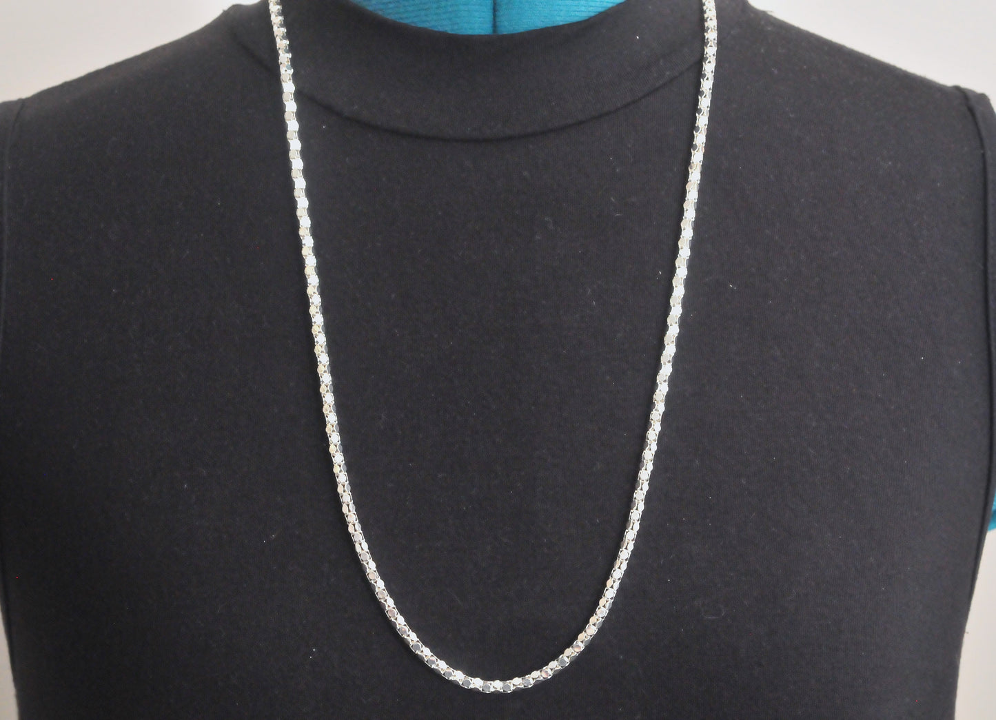 925 Italy Mirror Popcorn Necklace