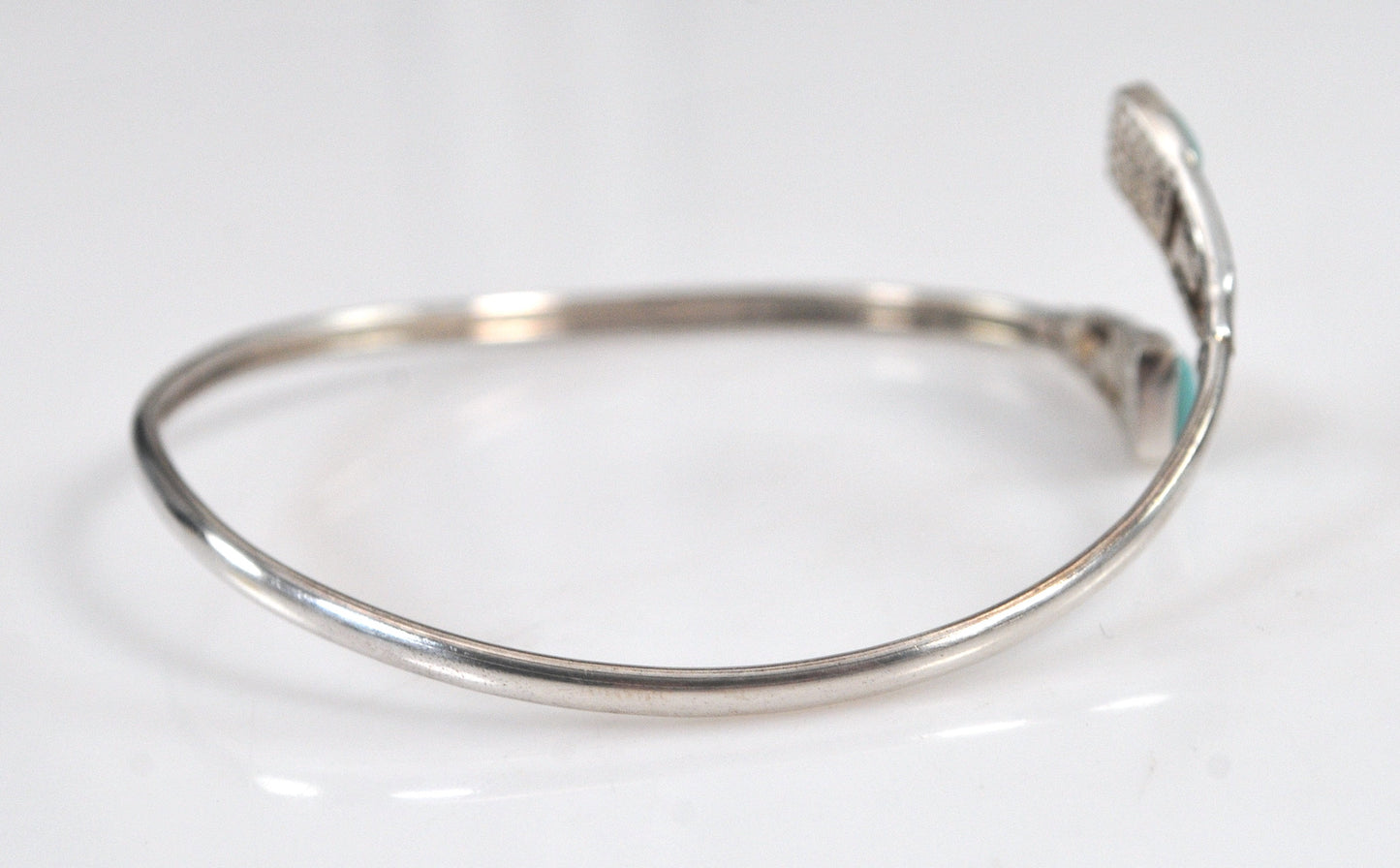Vintage Sterling Silver Turquoise Bypass Bracelet