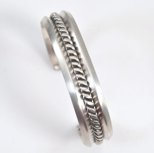 Vintage Native American Sterling Silver Cuff Bracelet