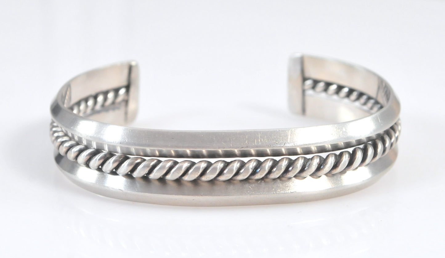 Vintage Native American Sterling Silver Cuff Bracelet