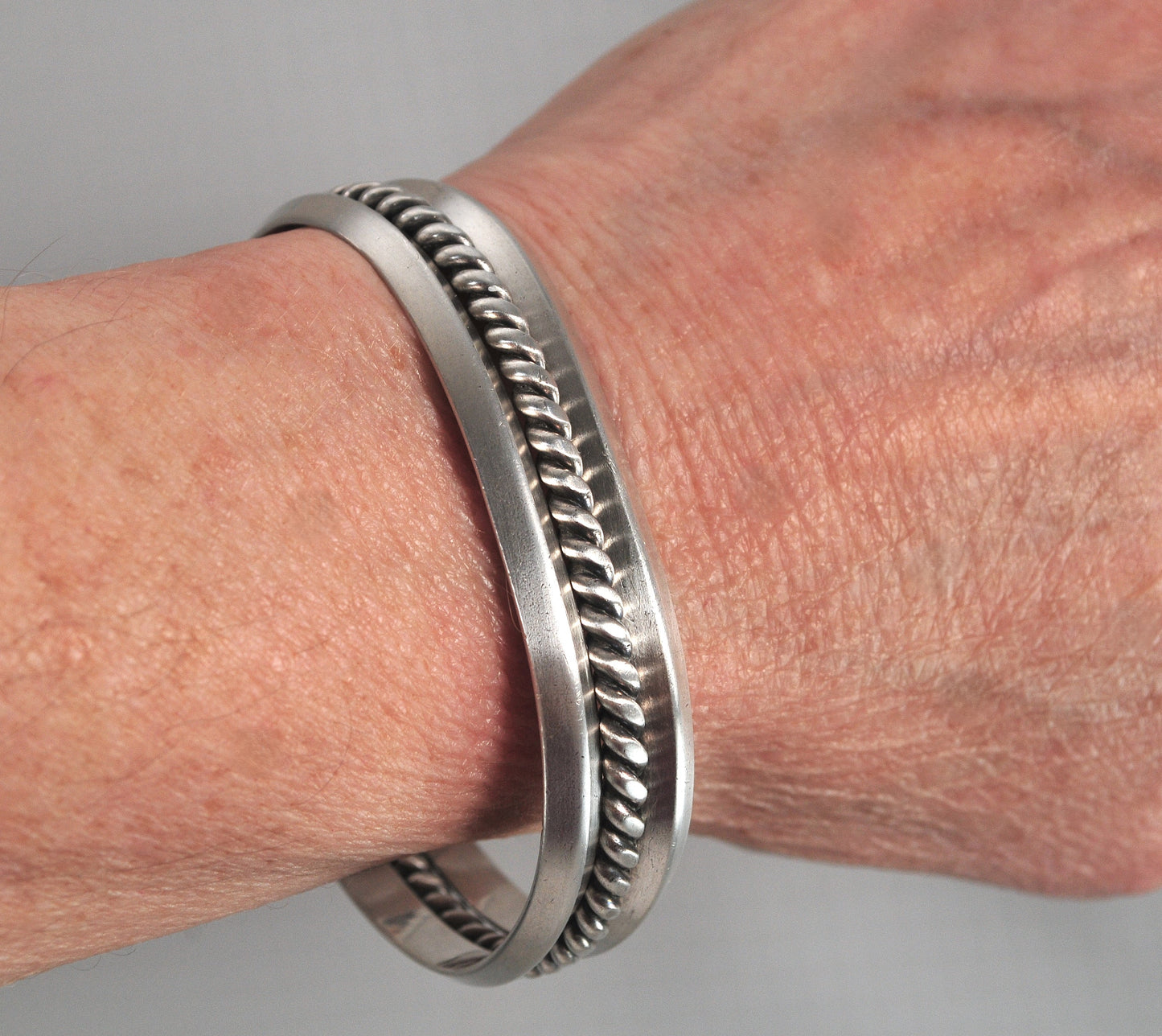 Vintage Native American Sterling Silver Cuff Bracelet