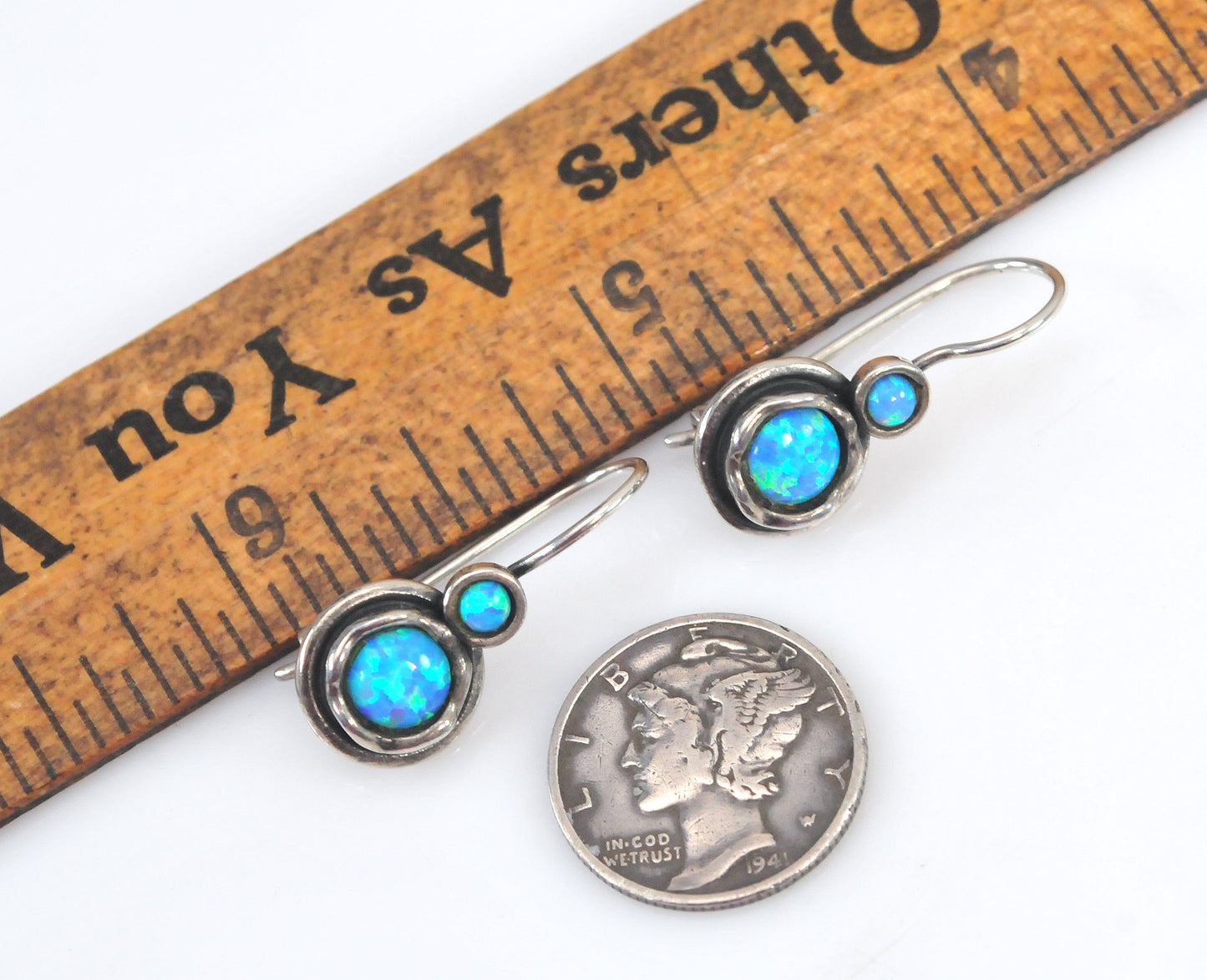 Shablool Didae 925 Israel Opal Earrings