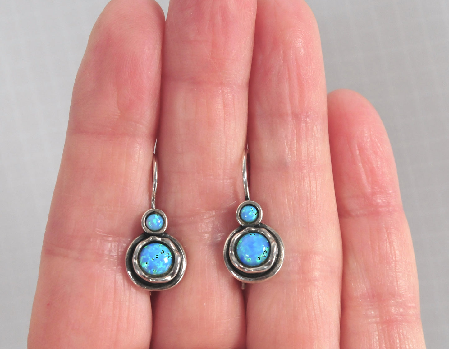 Shablool Didae 925 Israel Opal Earrings