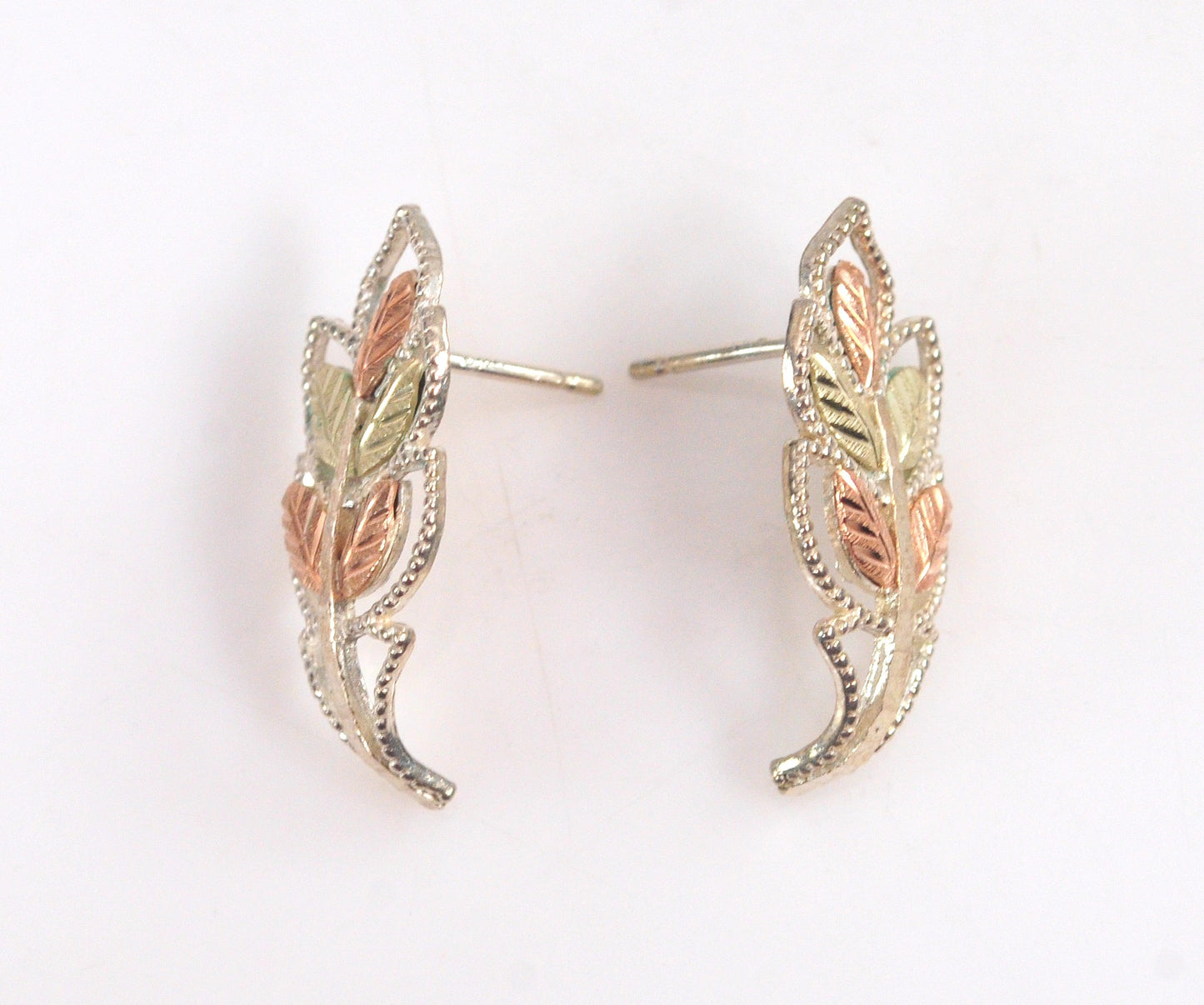 Coleman Black Hills Sterling Silver 12K Gold Leaf Earrings