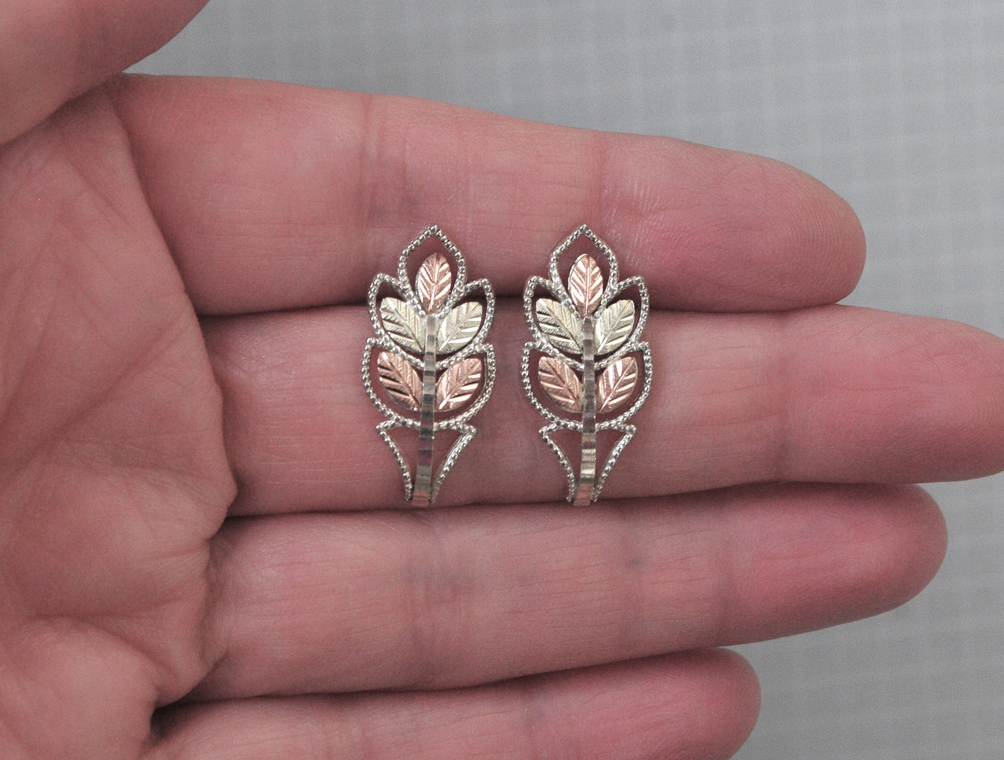 Coleman Black Hills Sterling Silver 12K Gold Leaf Earrings
