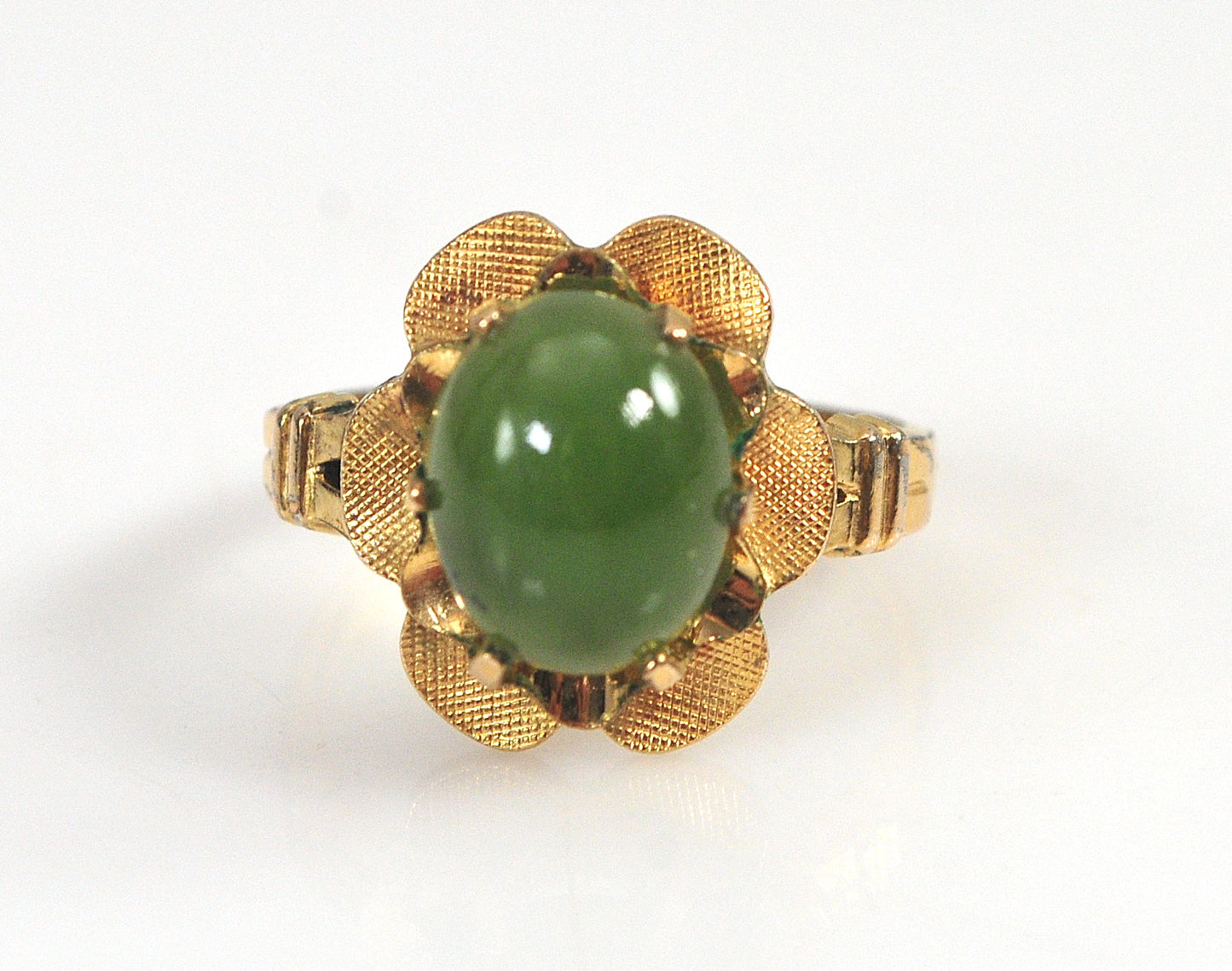Vintage Gold Filled Clark & Coombs Jade Ring