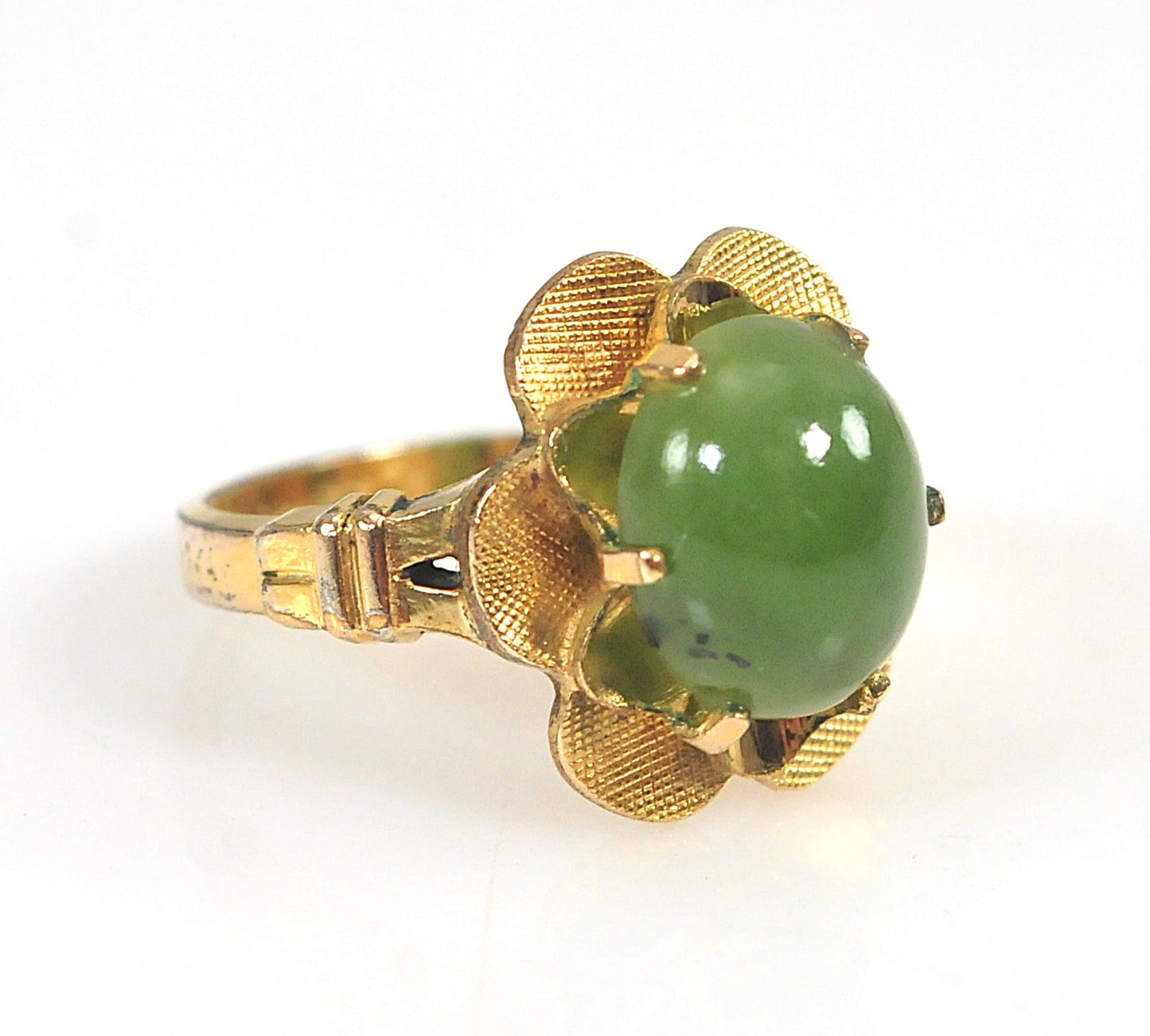 Vintage Gold Filled Clark & Coombs Jade Ring