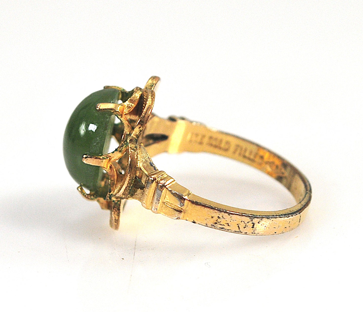 Vintage Gold Filled Clark & Coombs Jade Ring