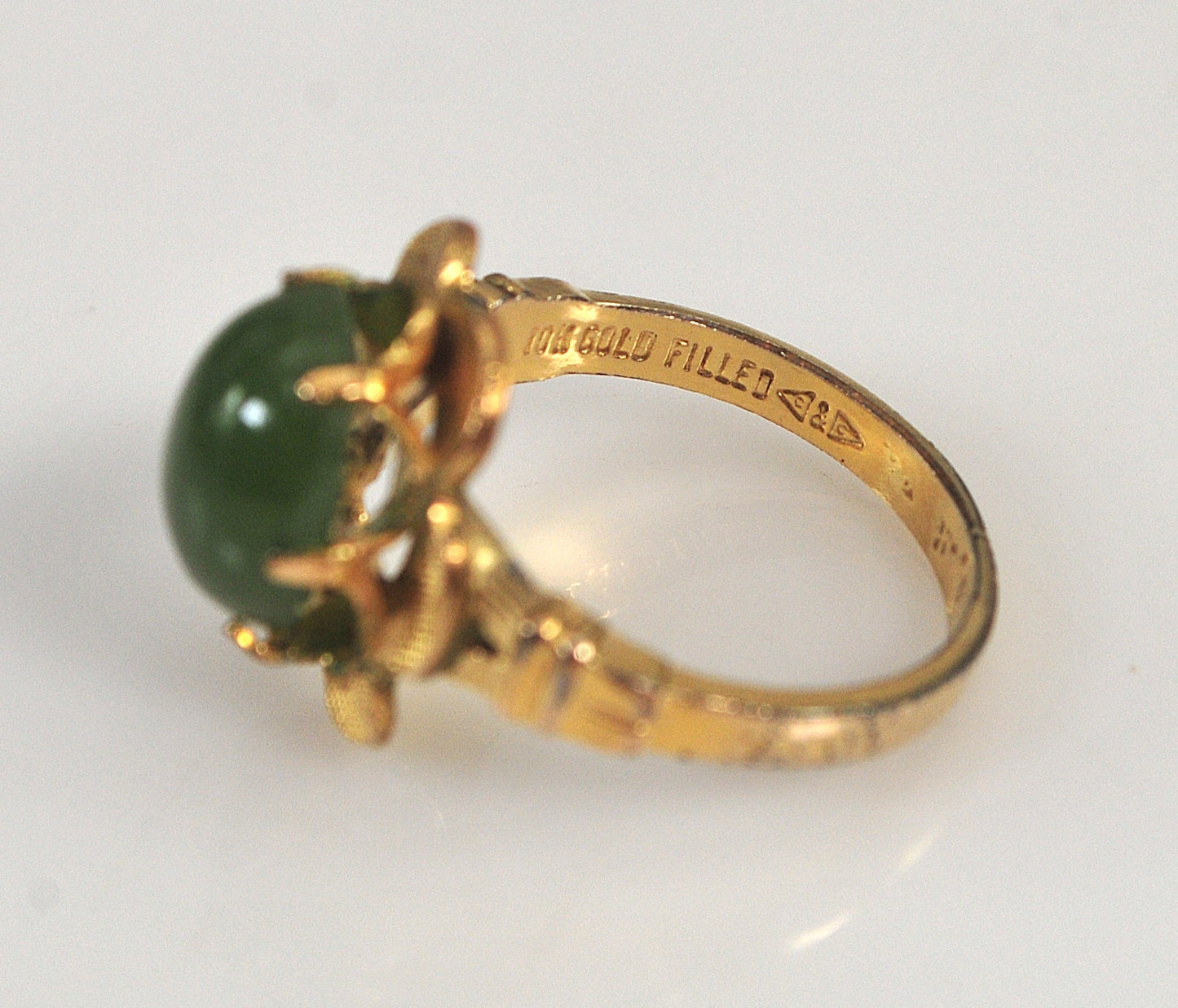 Vintage Gold Filled Clark & Coombs Jade Ring